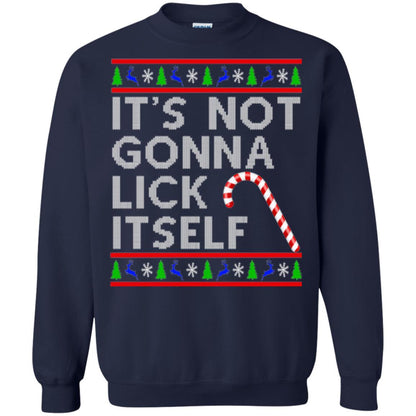 Christmas T-shirt It's Not Gonna Lick Itself Navy