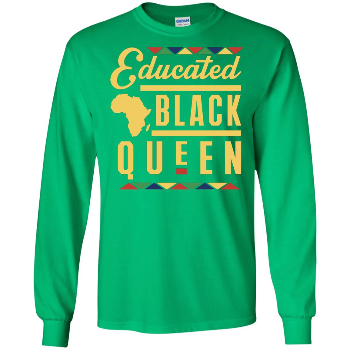 African American T-shirt Educated Black Queen Irish Green