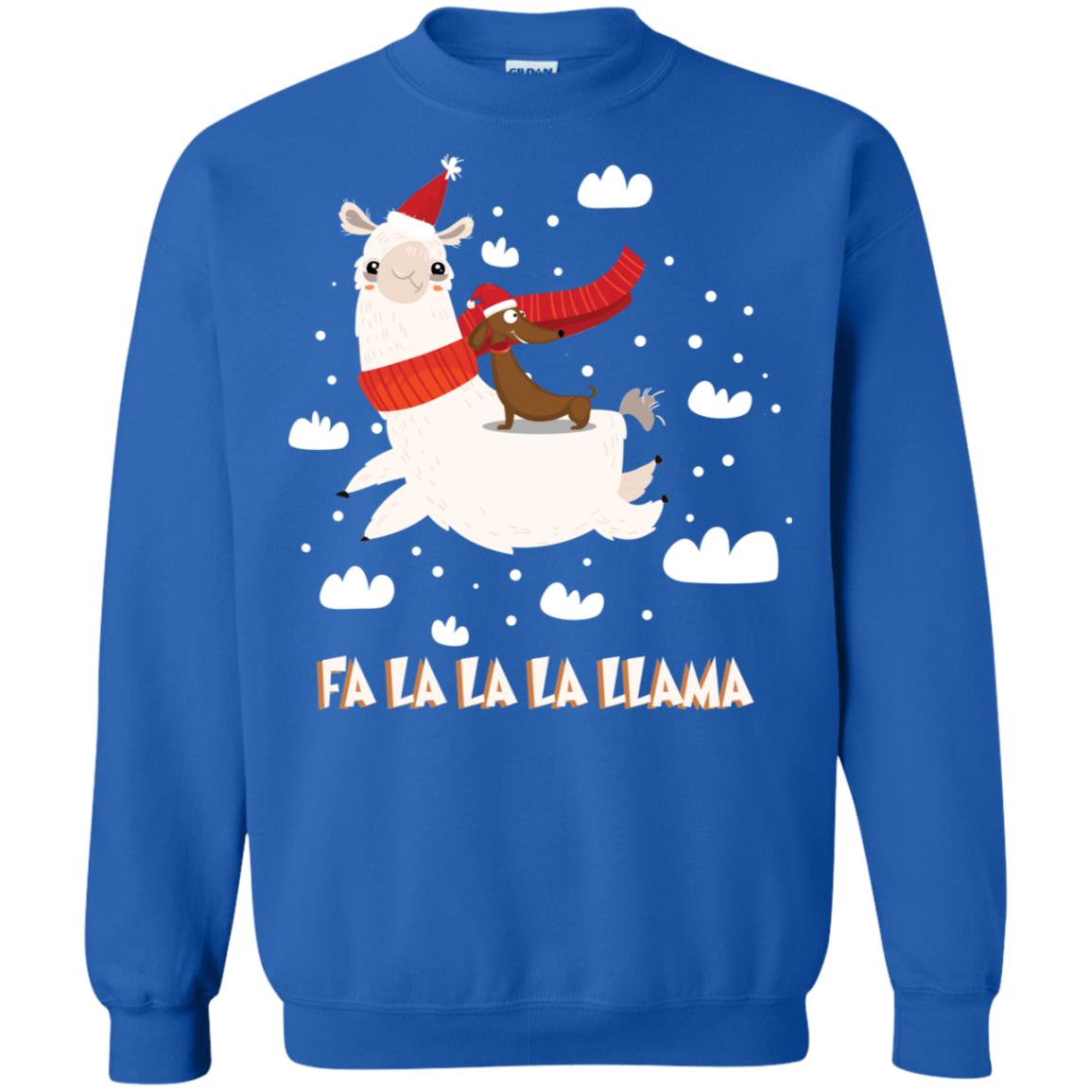 Fa La La La Llama With Dachshund X-mas Gift Shirt Royal