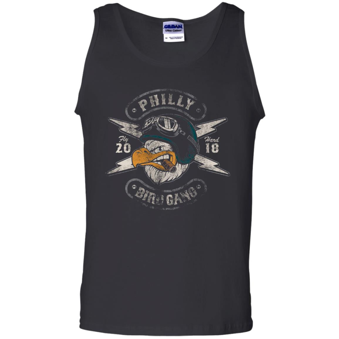 Bird Gang Eagles T-shirt Vintage Distressed Black