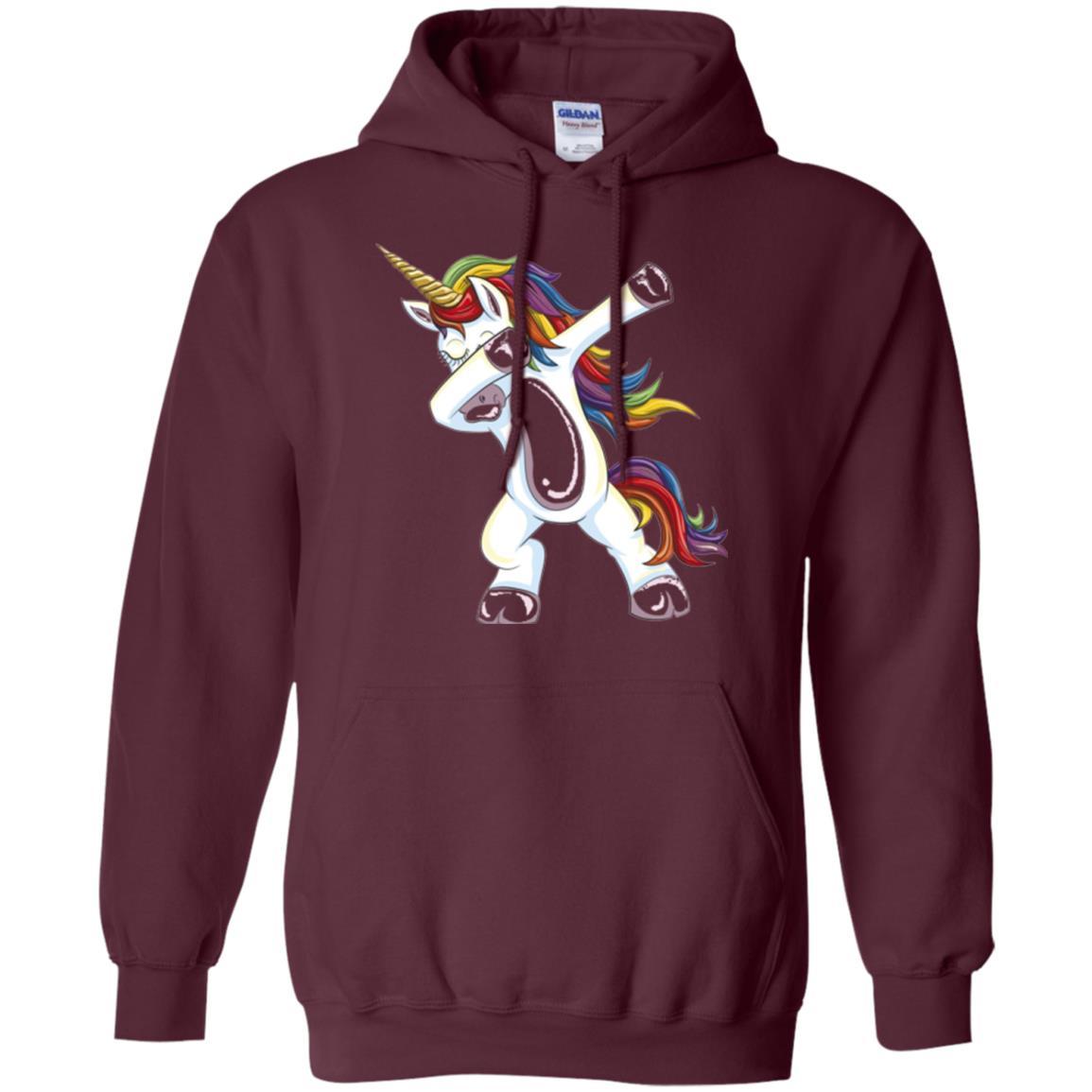 Funny Unicorn T-shirt Dabbing Unicorn T-shirt Maroon