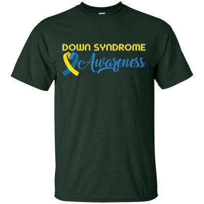 Yellow And Blue Ribbons Down Syndrome Awareness T-shirt Forest