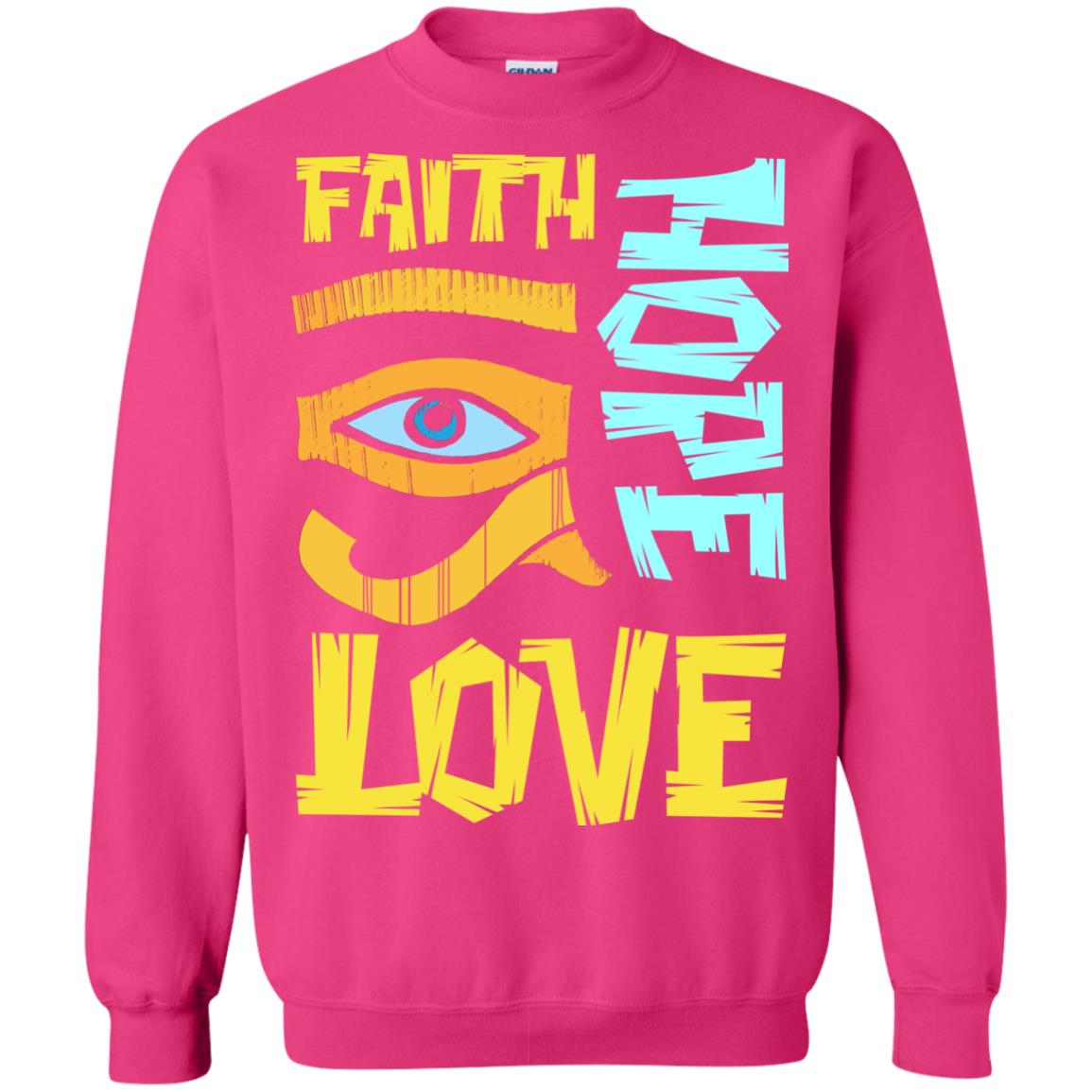 Faith Hope Love Christian T-shirt Heliconia
