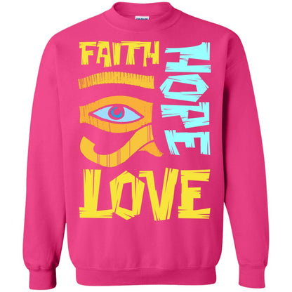 Faith Hope Love Christian T-shirt Heliconia
