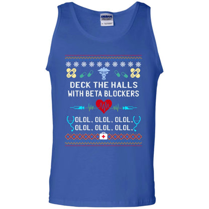 Deck The Halls With Beta Blockers Nursing X-mas Quote Shirt Royal