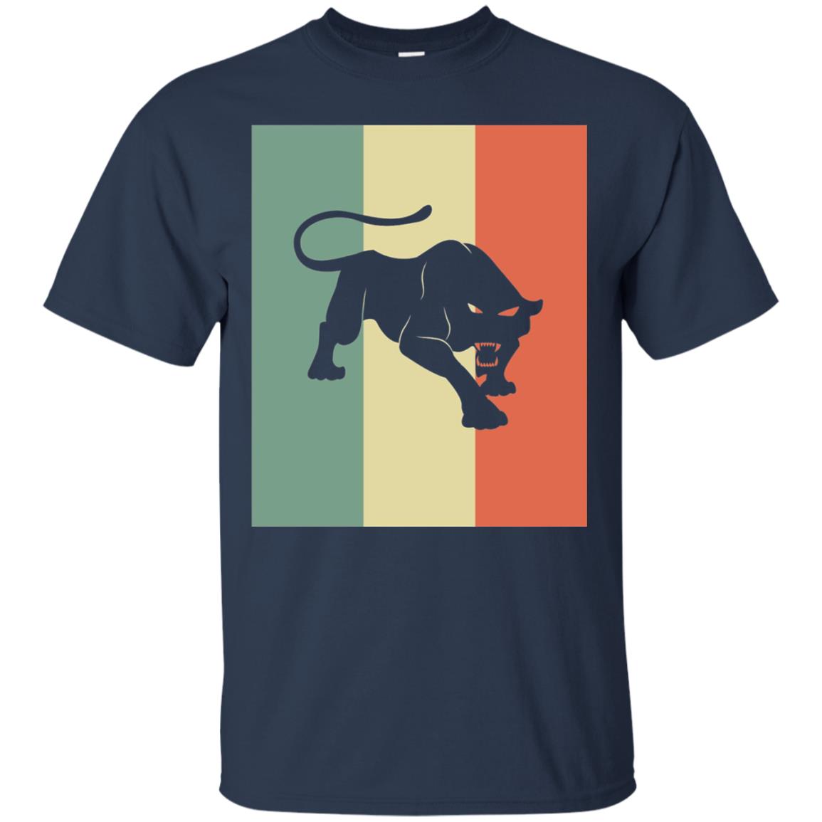 Black Panther Silhouette Gift Shirt Retro Vintage Classic Tee Navy