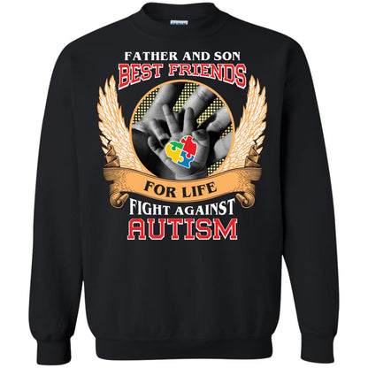Autism Awareness T-shirt Father And Son Best Friends Black