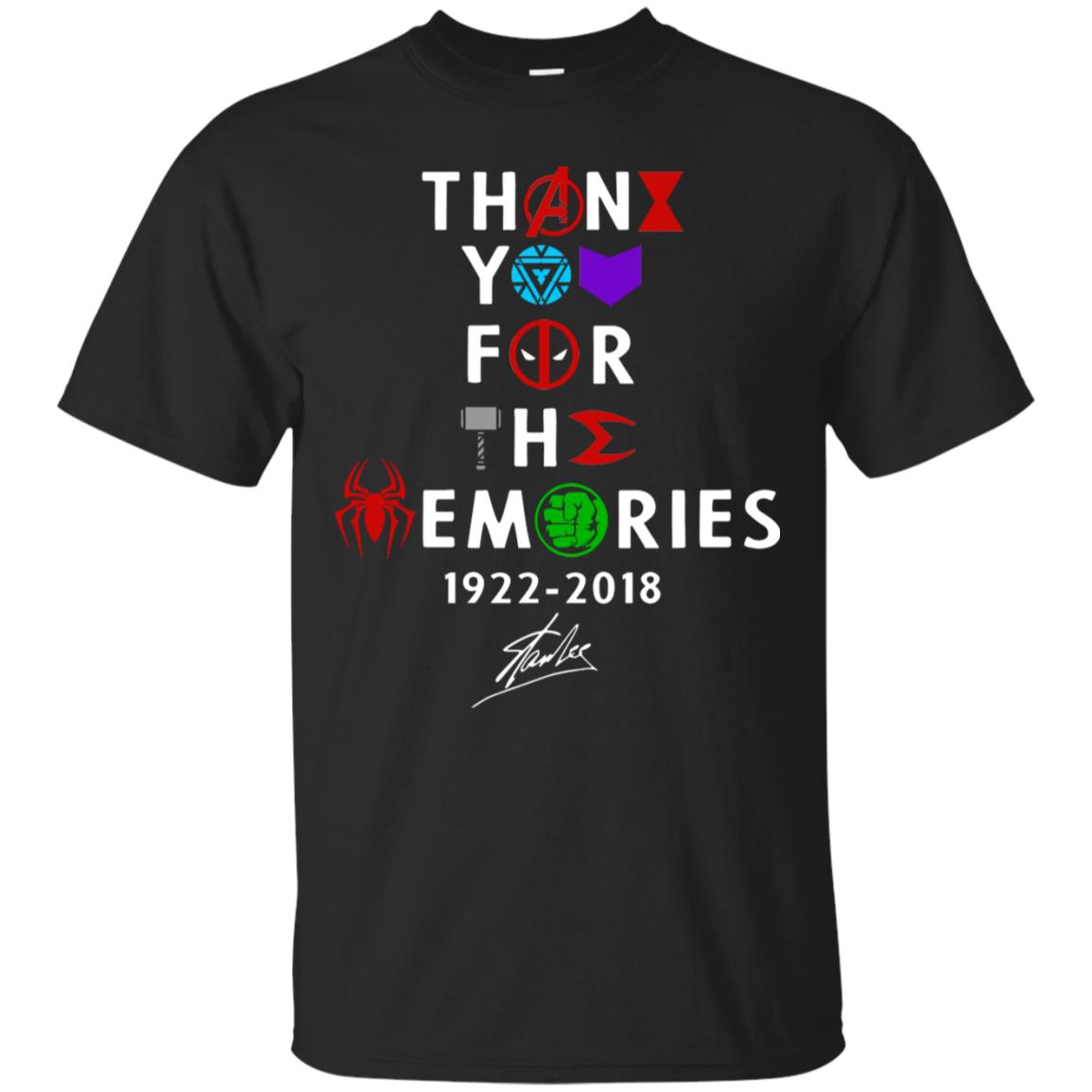 Thank You For The Memories Stan Lee Movie Hero Fan Shirt Black