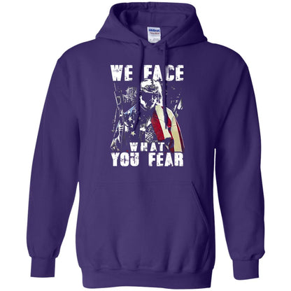 We Face What You Fear Military Of The United States Shirt Purple
