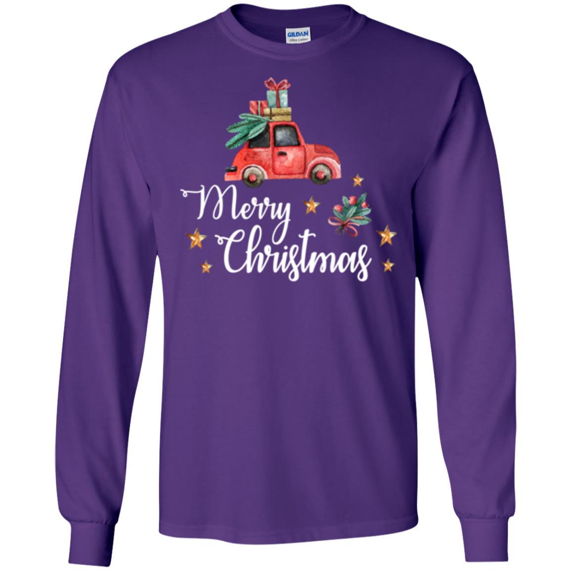 Car Lover T-shirt Merry Christmas T-shirt Purple