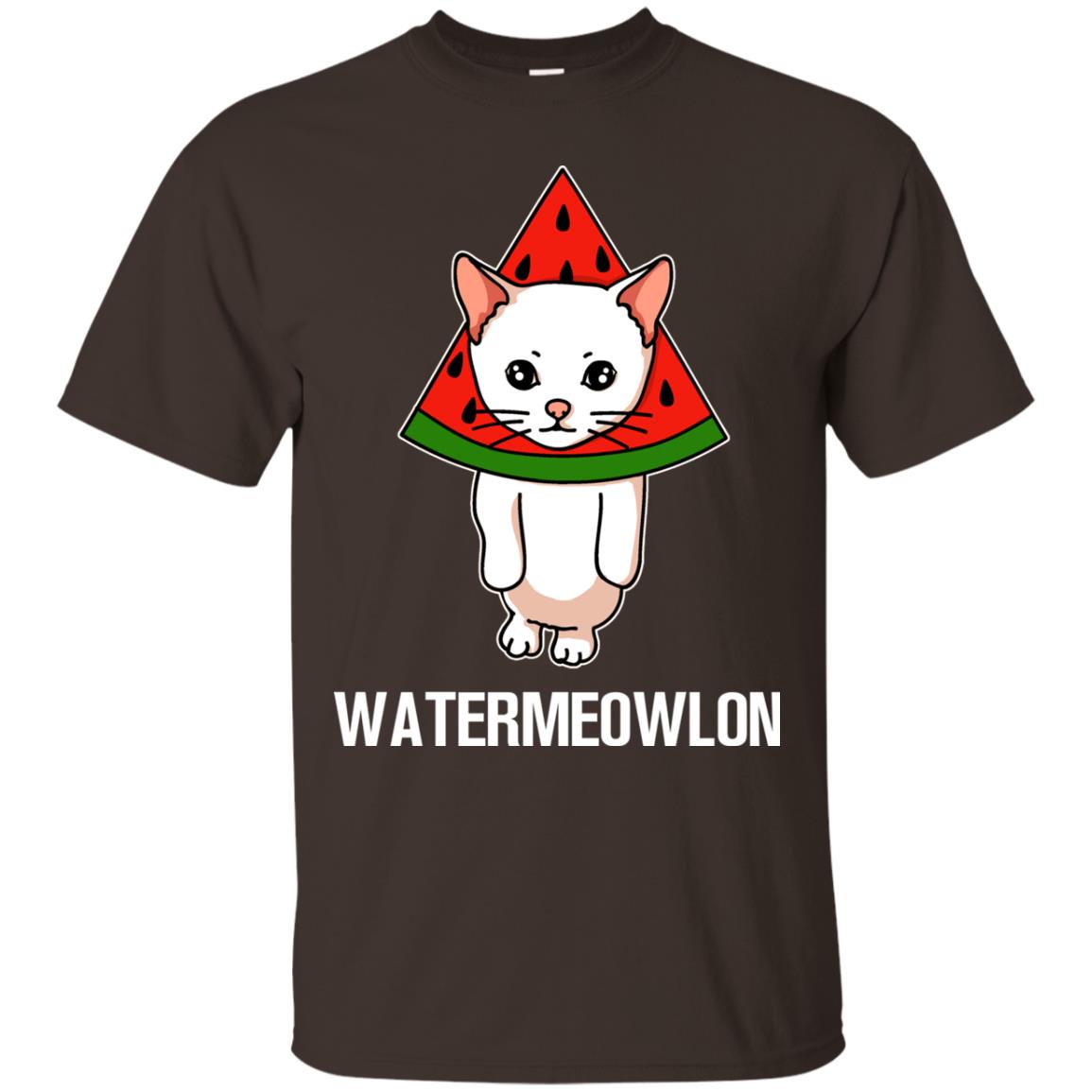 Watermeowlon Funny Summer Melon Fruit Shirt Dark Chocolate