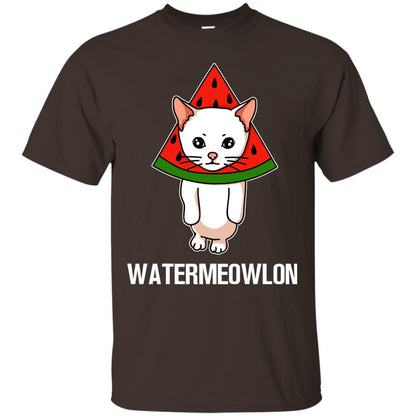 Watermeowlon Funny Summer Melon Fruit Shirt Dark Chocolate