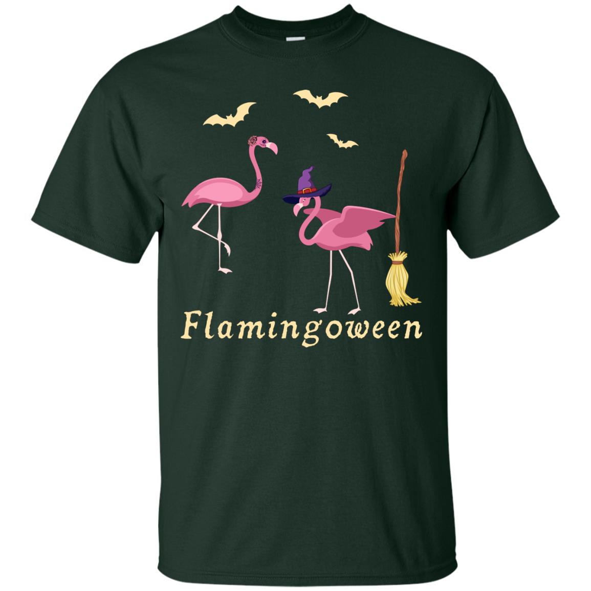 Flamingoween Flamingo Wicth Ride Stick Funny Quote On Haloween Gift Shirt Forest