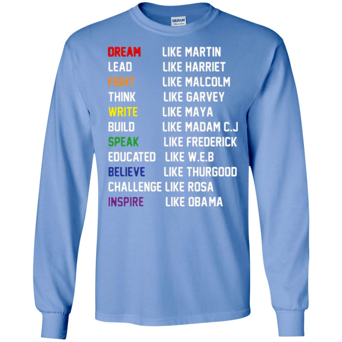Dream Like Martin Inspire Like Obama T-shirt Carolina Blue