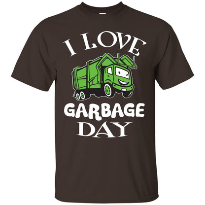 I Love Garbage Day Trash Truck T-shirt Dark Chocolate