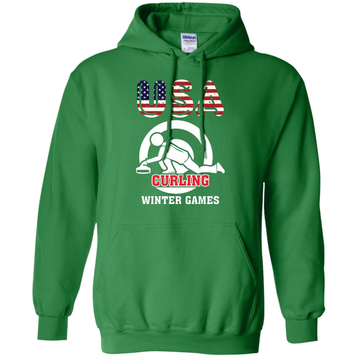 Usa Curling Winter Games Curling Lover T-shirt Irish Green