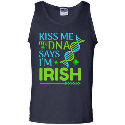 Kiss Me My Dna Say I'm Irish Saint Patricks Day Shirt Navy
