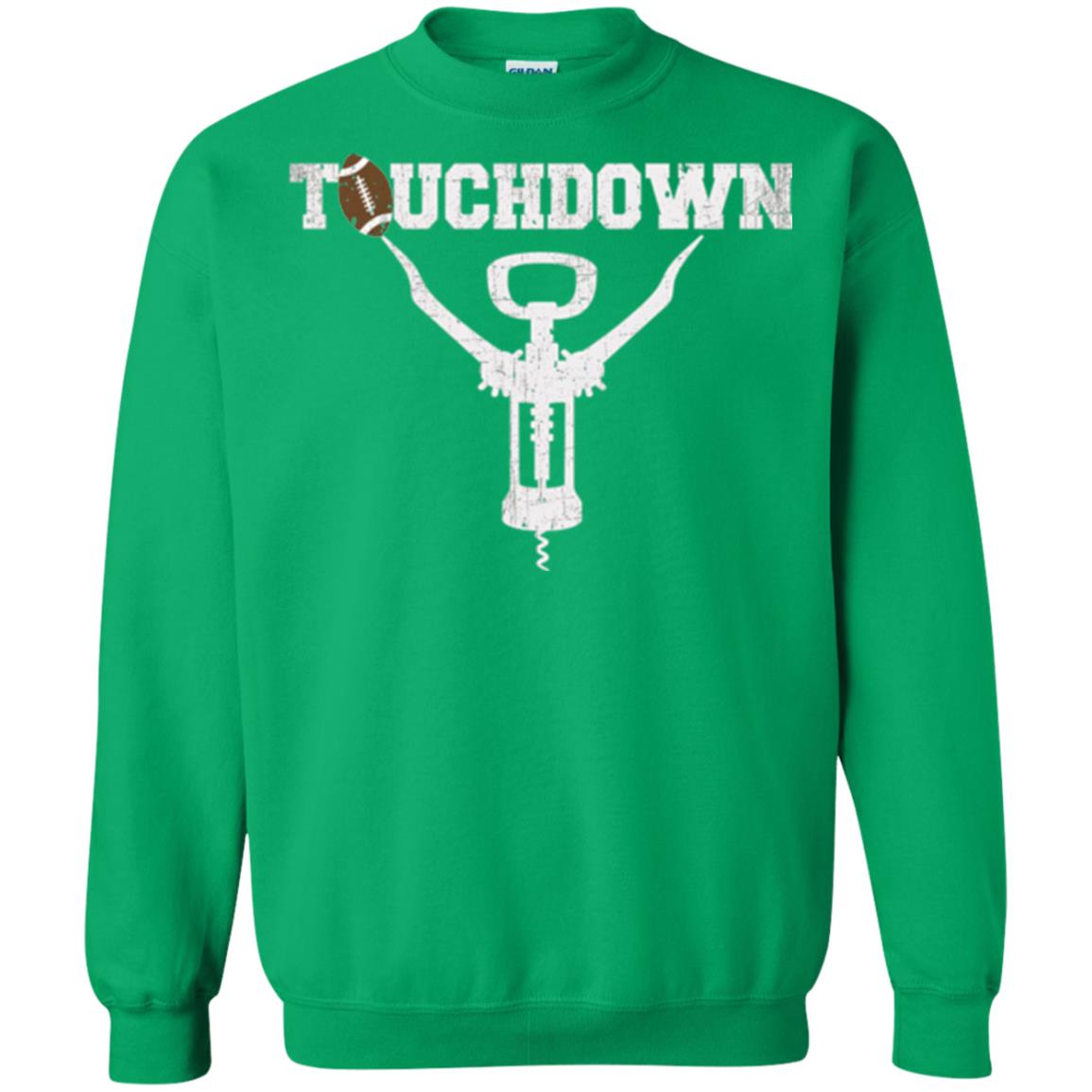 Football T-shirt Touchdown Funny Football Wine Lovers Irish Green