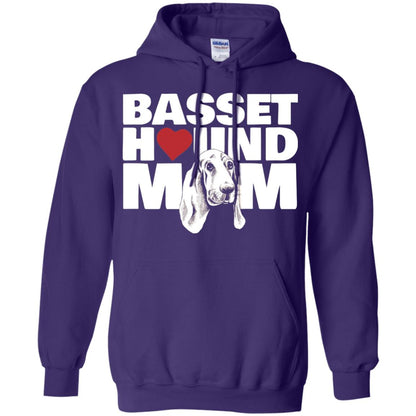 Basset Hound Mom Heart T-shirt Purple