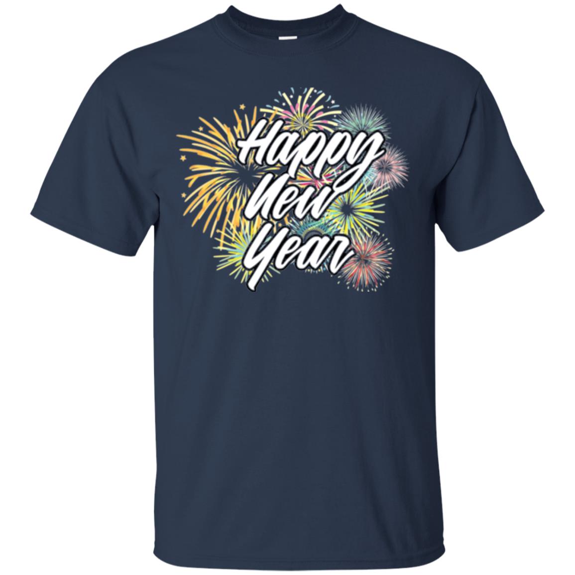 Happy New Year T-shirt Fireworks Navy