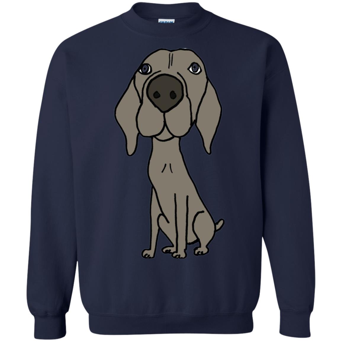 Smiletodaytees Funny Weimaraner Dog Cartoon T-shirt Navy