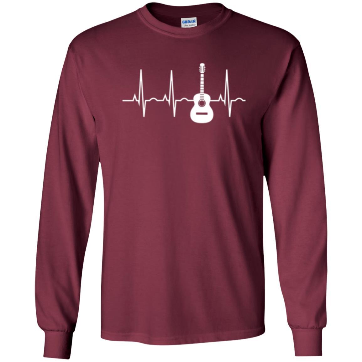 Guitarist T-shirt Guitar Heartbeat T-shirt Maroon