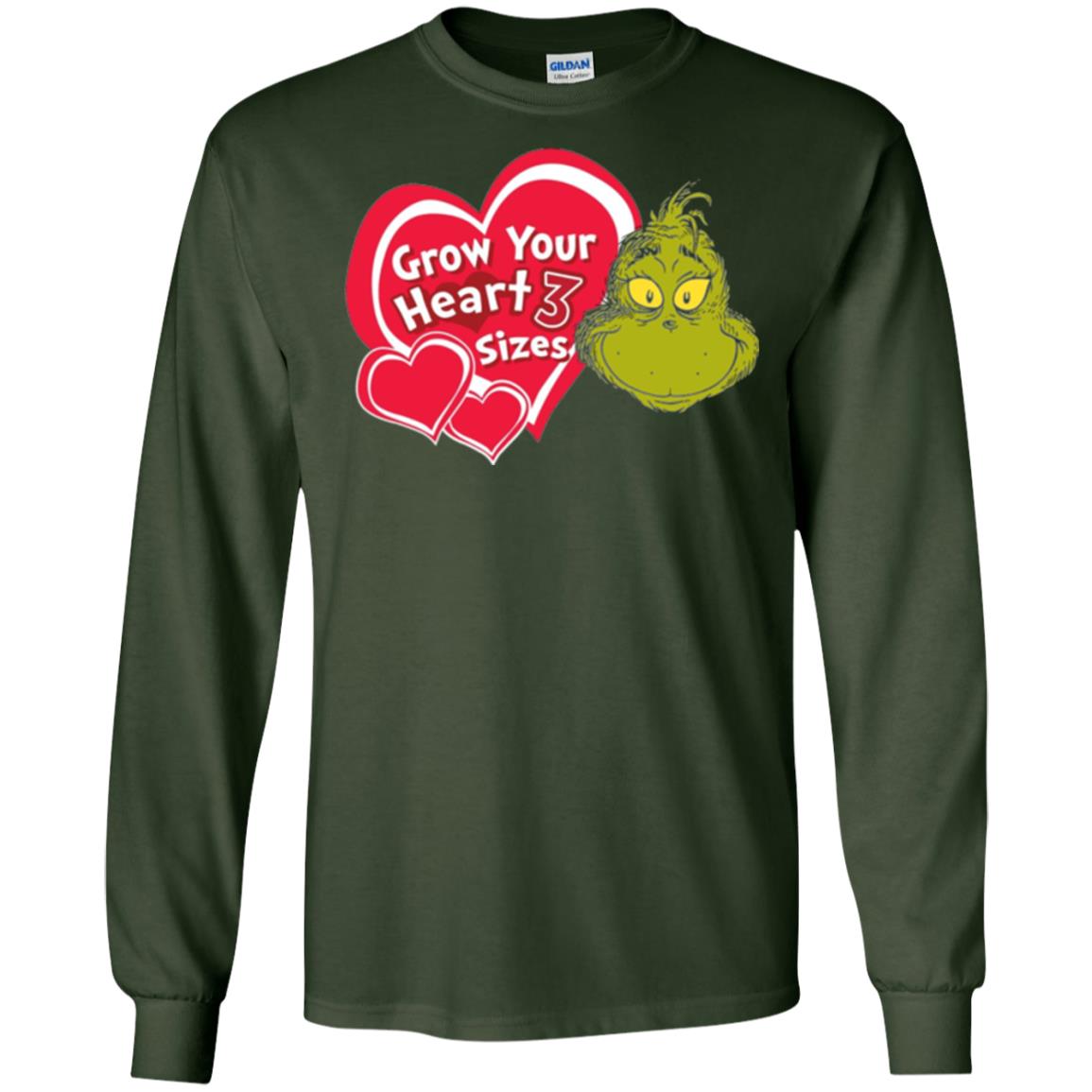 Dr. Seuss Grinch T-shirt Grow Your Heart 3 Sizes Forest Green