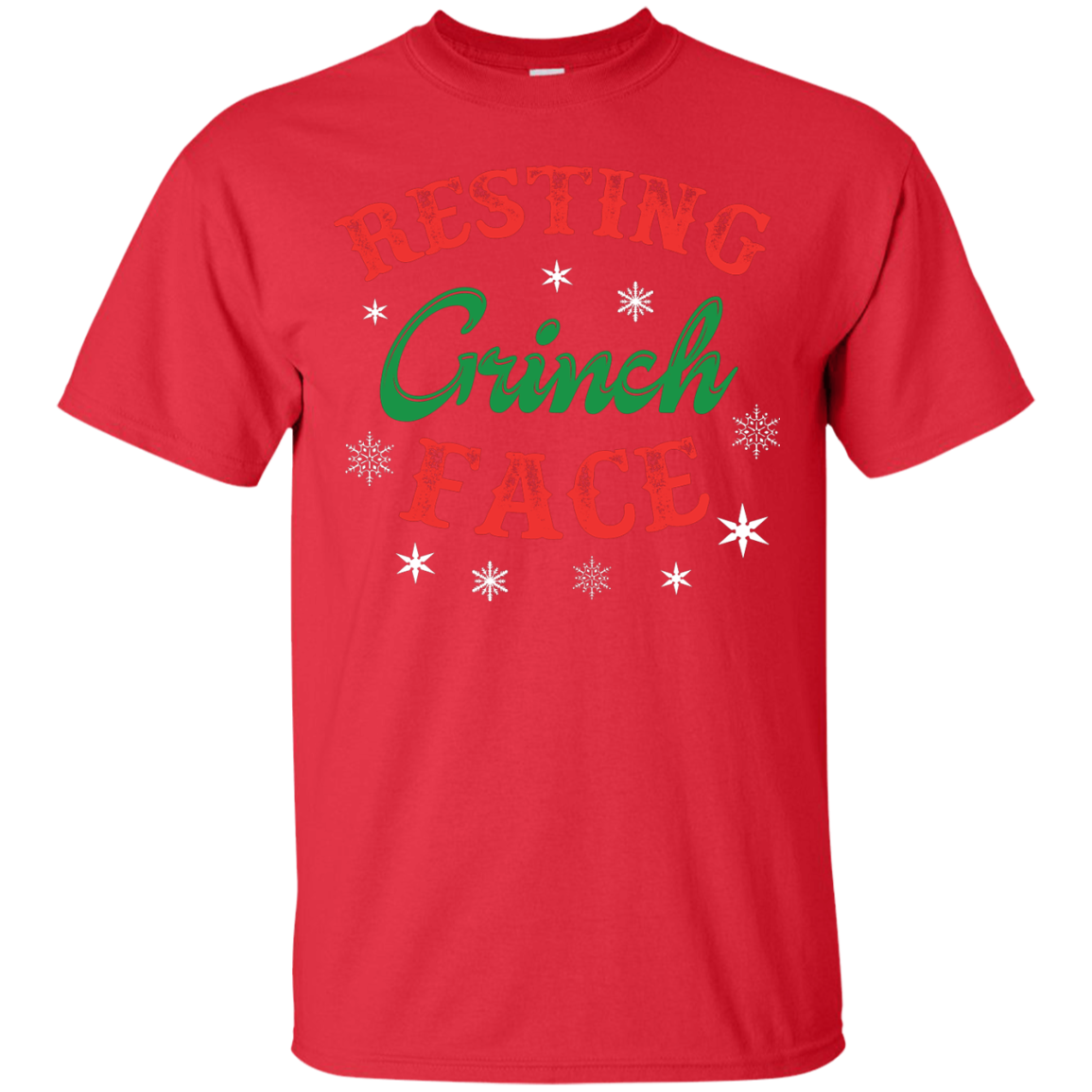 Christmas T-Shirt Resting Grinch Face Red
