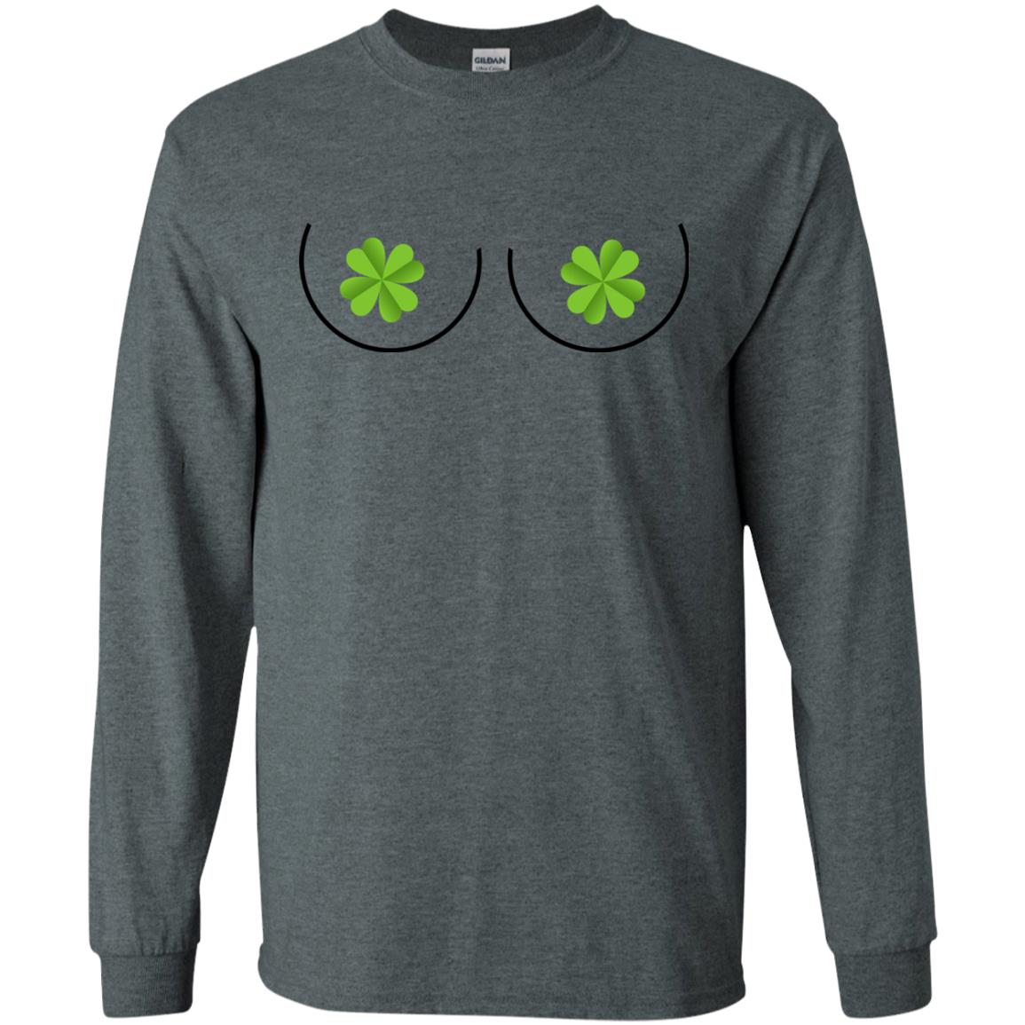 Shamrocks Breast Saint Patrick_s Day T-shirt Dark Heather