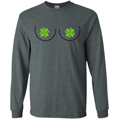 Shamrocks Breast Saint Patrick_s Day T-shirt Dark Heather