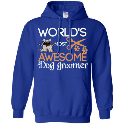 Dogs Lover Shirt World's Most Awesome Dog Groomer Royal