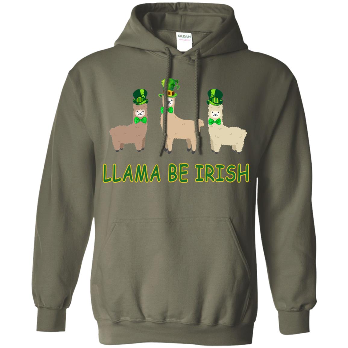Llama Be Irish Ireland Gift Shirt Military Green