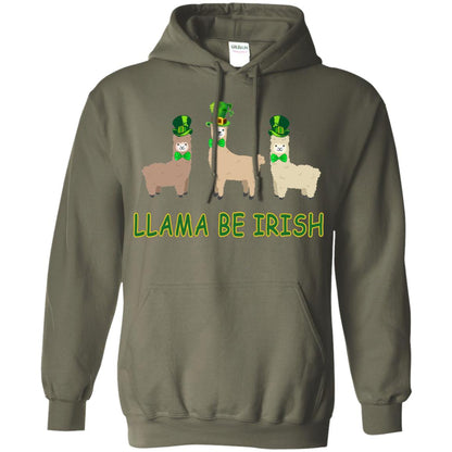 Llama Be Irish Ireland Gift Shirt Military Green