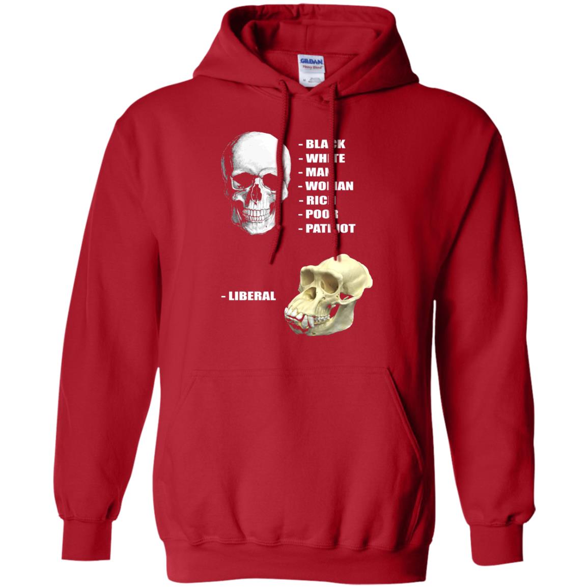 Funny Cool Skulls T-shirt Modern America Patriot Liberal Red
