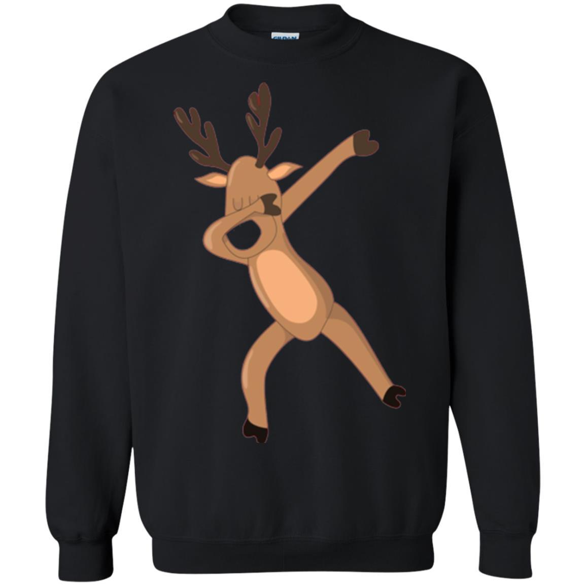 Christmas T-shirt Dabbing Reindeer Black