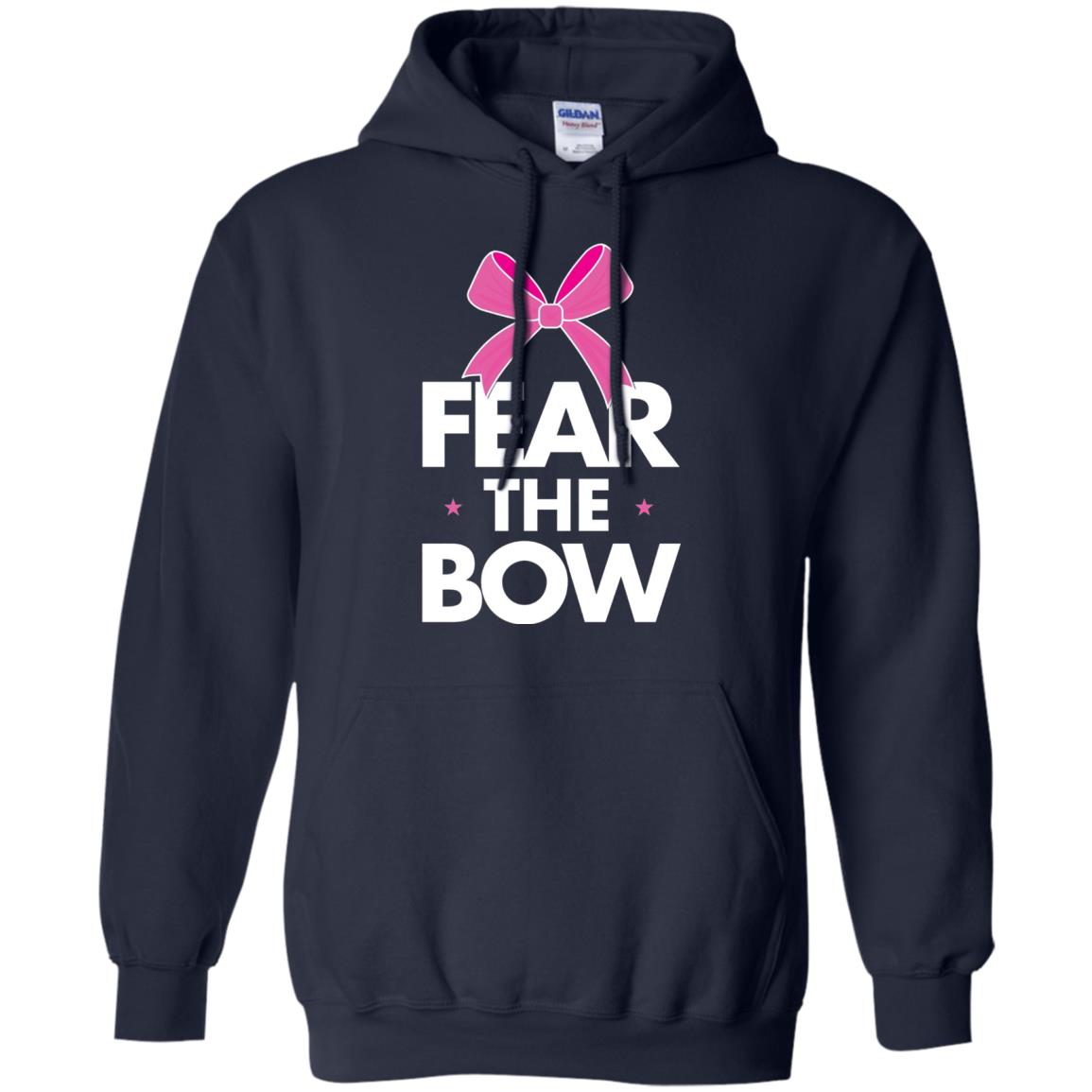 Fear The Bow Big Pink Bow Cheerleader Apparel Shirt Navy
