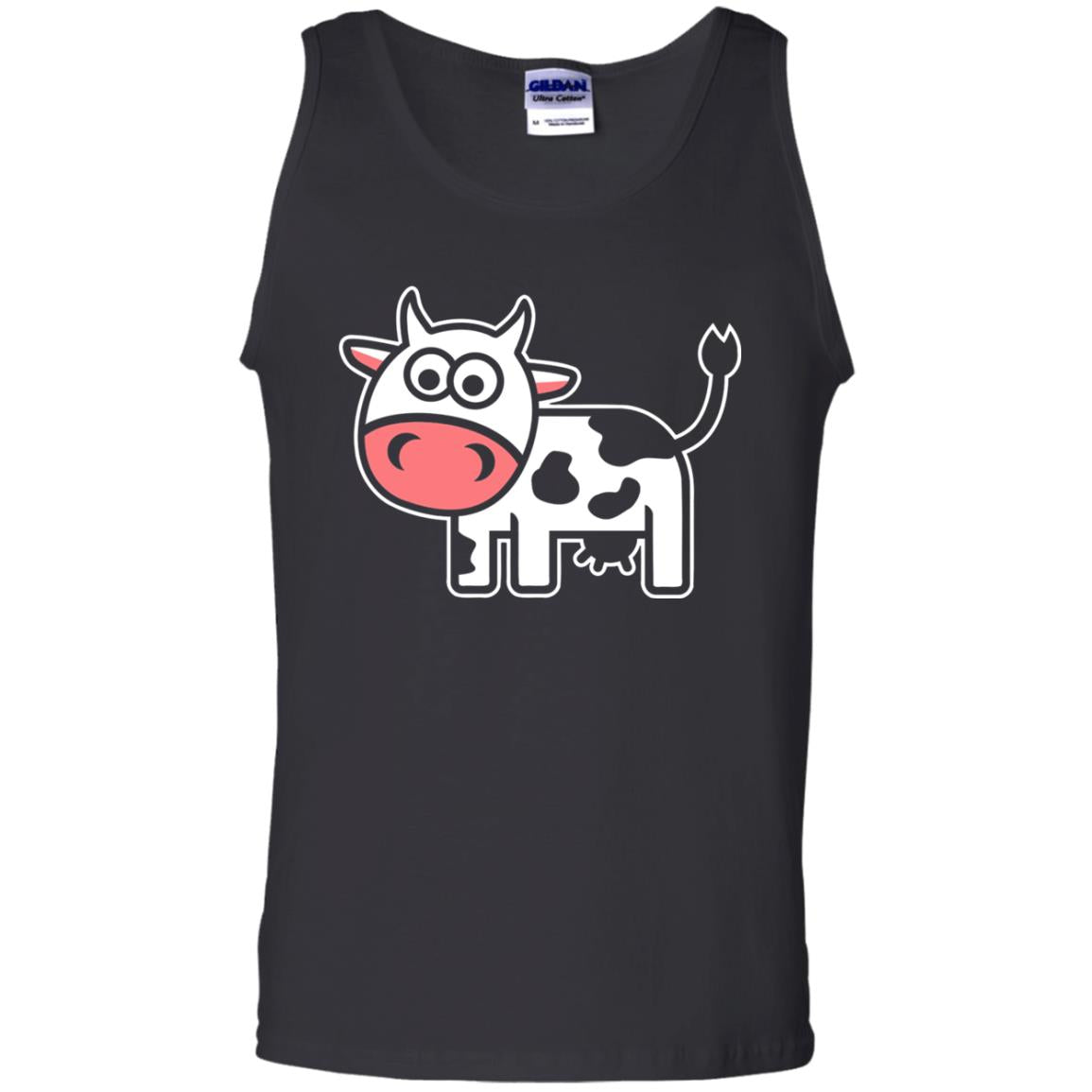 Cute Comic Cow Lover T-shirt Black