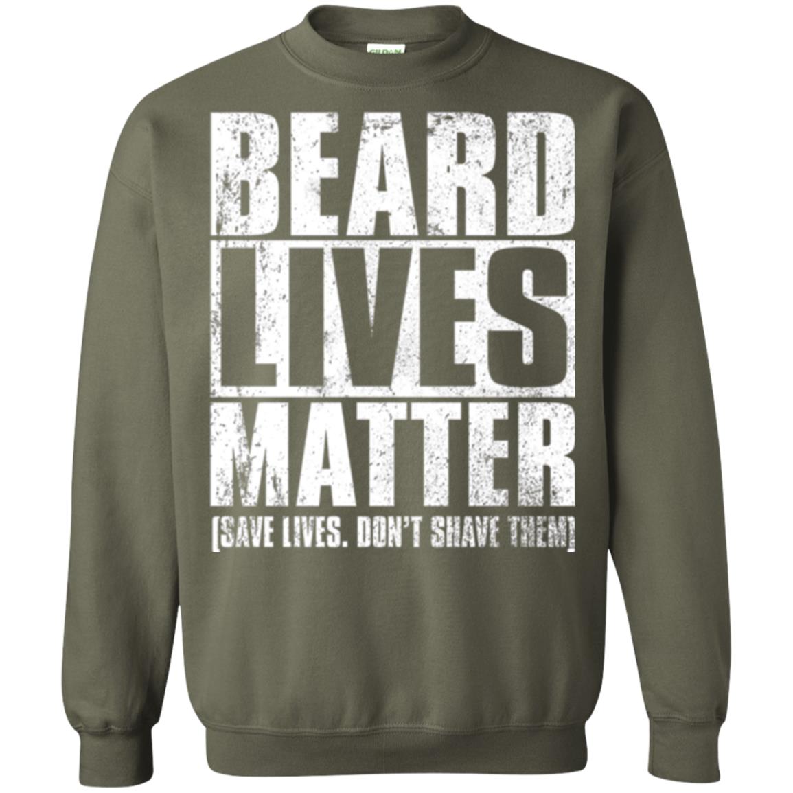 Beared Men T-shirt Beared Lives Matter Military Green