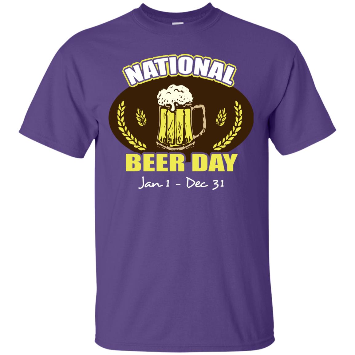 National Beer Day Jan1-dec 31 Beer Lovers Shirt Purple