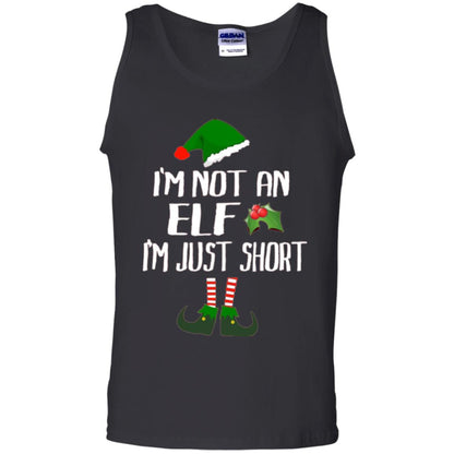 Funny Christmas T-shirt I_m Not An Elf I_m Just Short Black