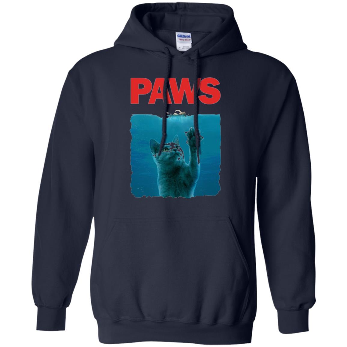 Cat Lover T-shirt Paws Kitten Meow Parody Navy