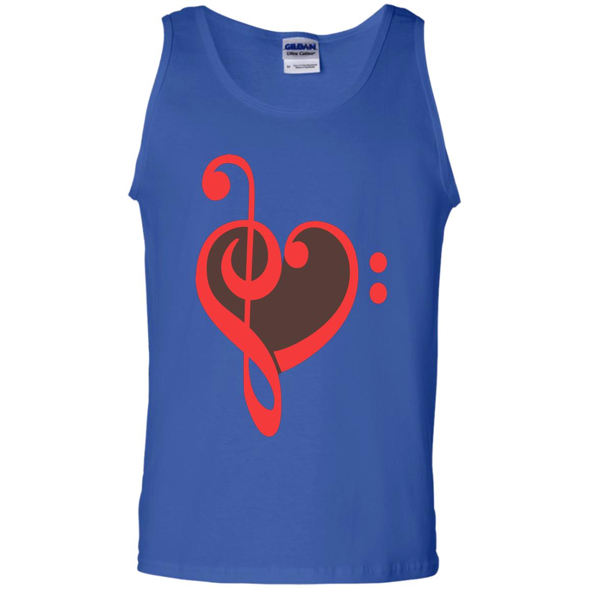 Heart Bass Clef Heart Music Lovers Shirt Royal