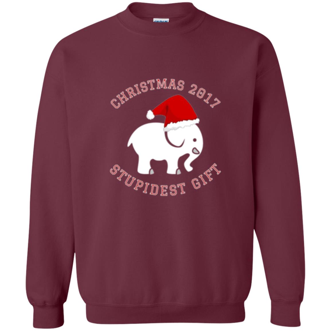 Christmas T-shirt White Elephant Christmas 2017 Stupidest Gift Maroon