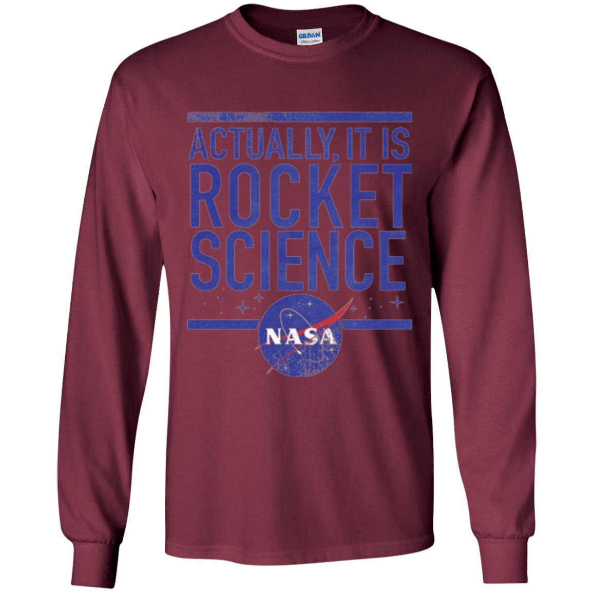 Science T-shirt Actually It Is Rocket Science Graphic Maroon