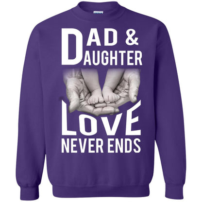 Dad And Daughter Love Never Ends Family T-shirt Purple