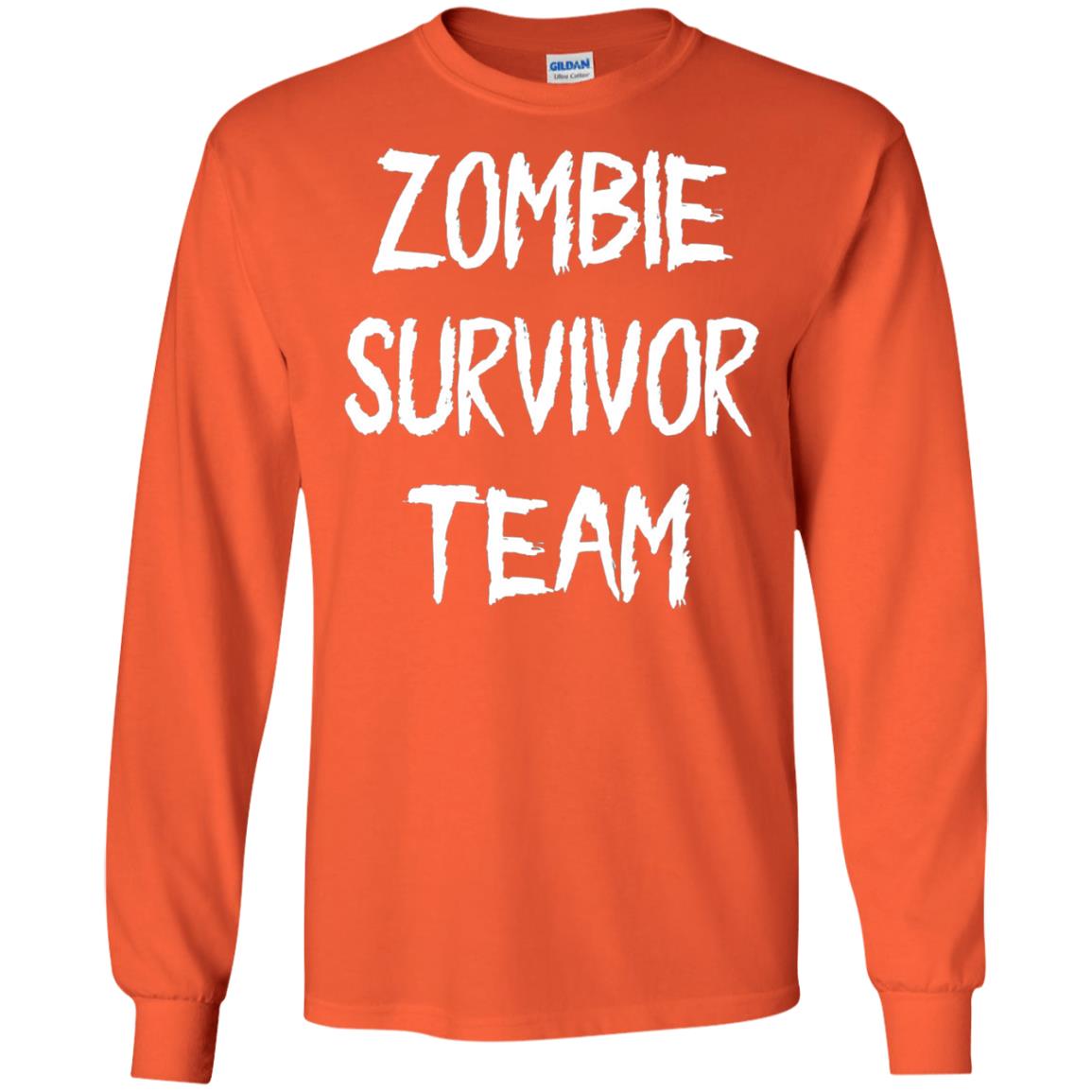 Zombie Lover T-shirt Zombie Survivor Team Orange