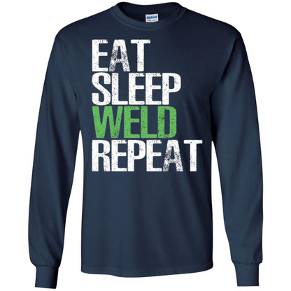 Welding T-shirt Eat Sleep Weld Repeat Navy