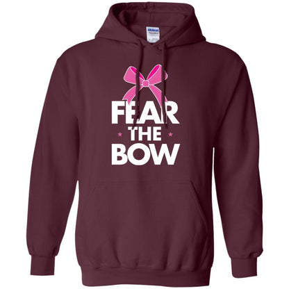 Fear The Bow Big Pink Bow Cheerleader Apparel Shirt Maroon