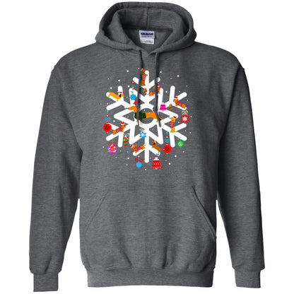 Winter Snow Flower Decorating Bauble And Dachshund X-mas Gift Shirt Dark Heather