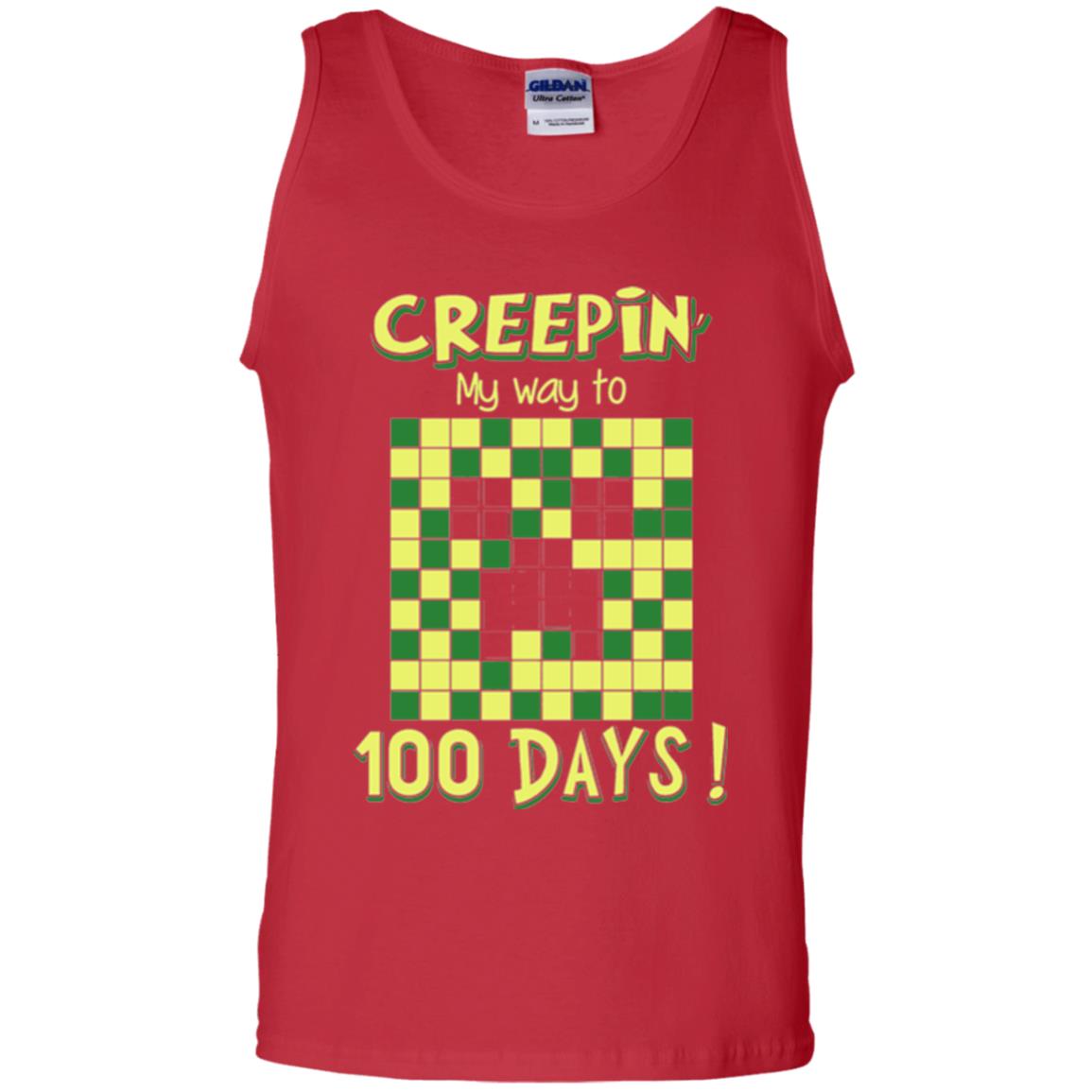 Teacher T-shirt Creepin My Way To 100 Days Red
